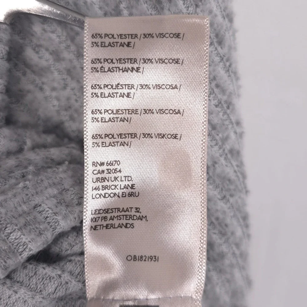 Anthropologie‎ PILCRO Size L Cozy Ribbed Turtleneck Batwing Pullover Top Gray